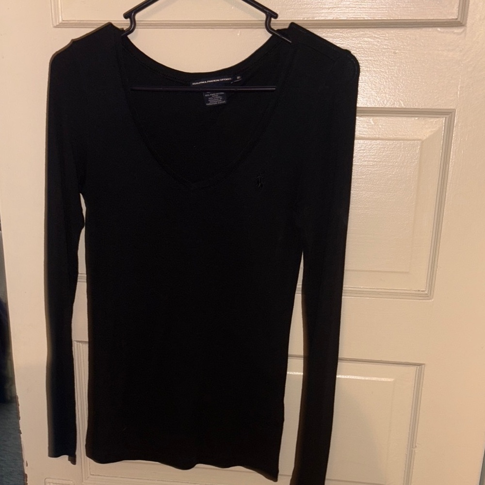 Ralph Lauren Black Fitted Blouse